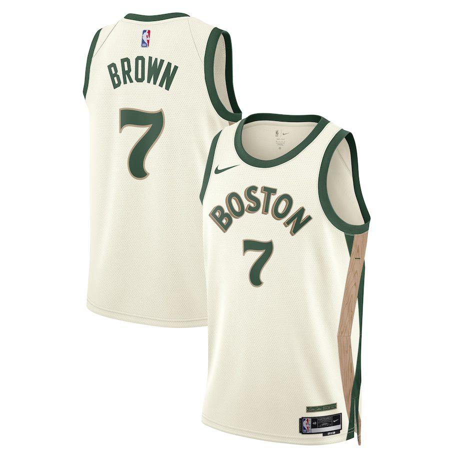 Men Boston Celtics #7 Jaylen Brown Nike White City Edition 2023-24 Swingman NBA Jersey